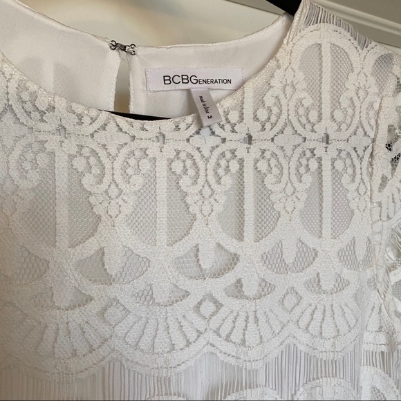 BCBGeneration Cocktail Lace Dress | Optic White - Picture 5 of 7